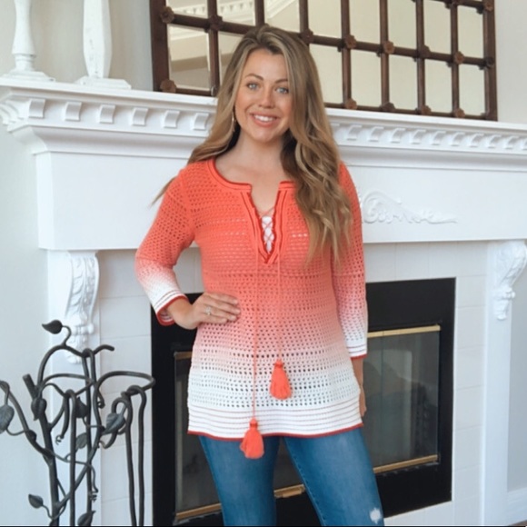 Boston Proper Tops - BOSTON PROPER Pink Ombré Knitted Tunic Top Small